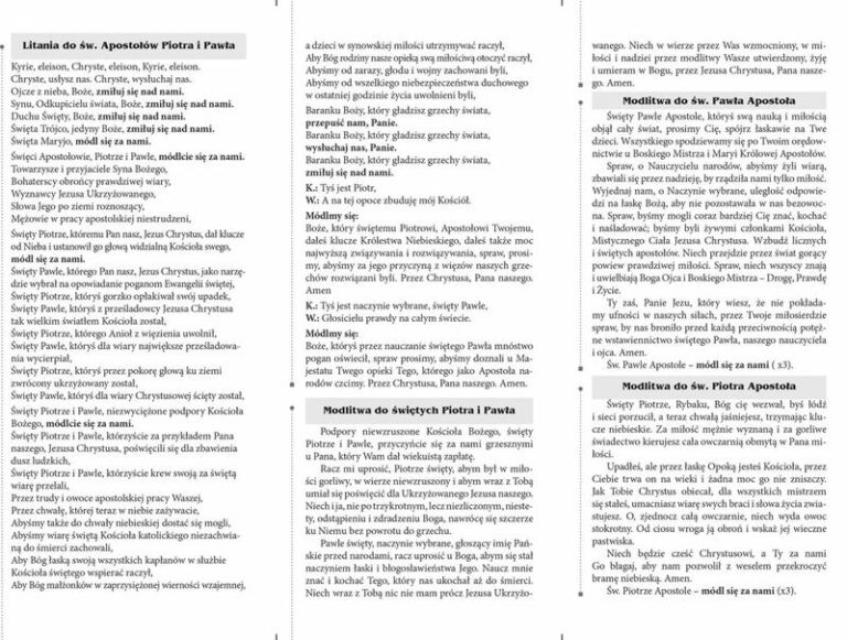 Odkryj moc litanii do św. Apostołów Piotra i Pawła w codziennej modlitwie