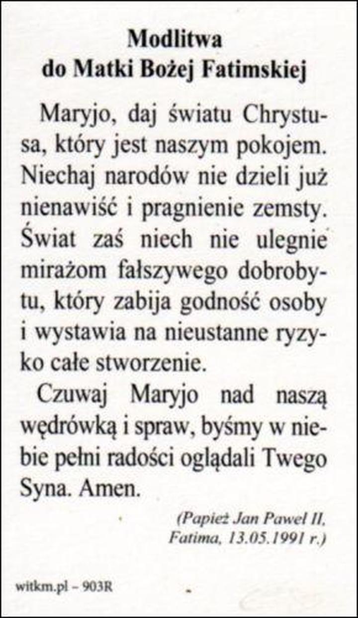 Modlitwa fatimska i przemiana serca
